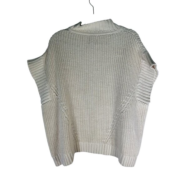 Pure Handknit Cream Sleeveless Zip Cardigan Sweater S/M 100% Cotton - Picture 4 of 10